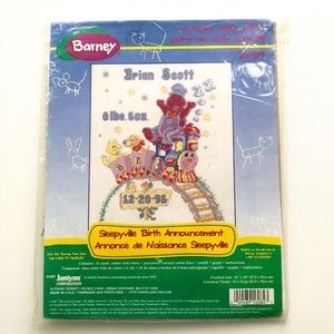 VTG Barney Purple Dinosaur Birth Announcement Kit